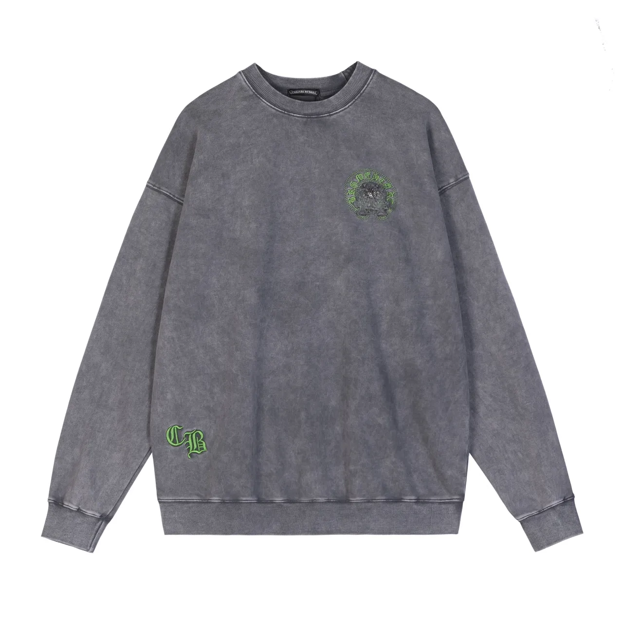 P320 Chrome Hearts Chrome Hearts Horseshoe Stamped Embroidered Round Neck Sweatshirt Size: S M L XL Color: Batik Gray